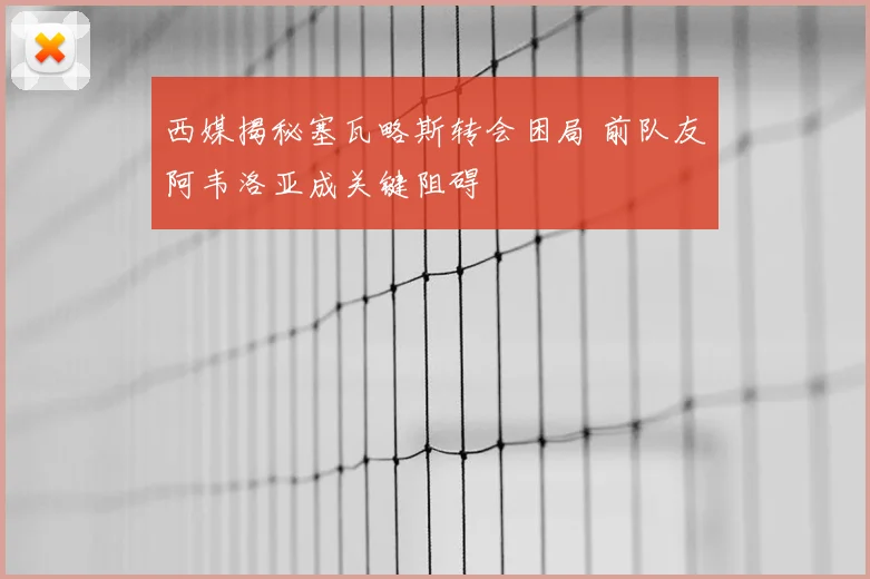 西媒揭秘塞瓦略斯转会困局 前队友阿韦洛亚成关键阻碍